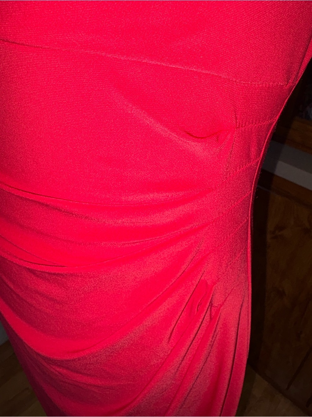 Lauren Ralph Lauren size 10 red sleeveless fully lined ruched waist dress - Picture 4 of 5